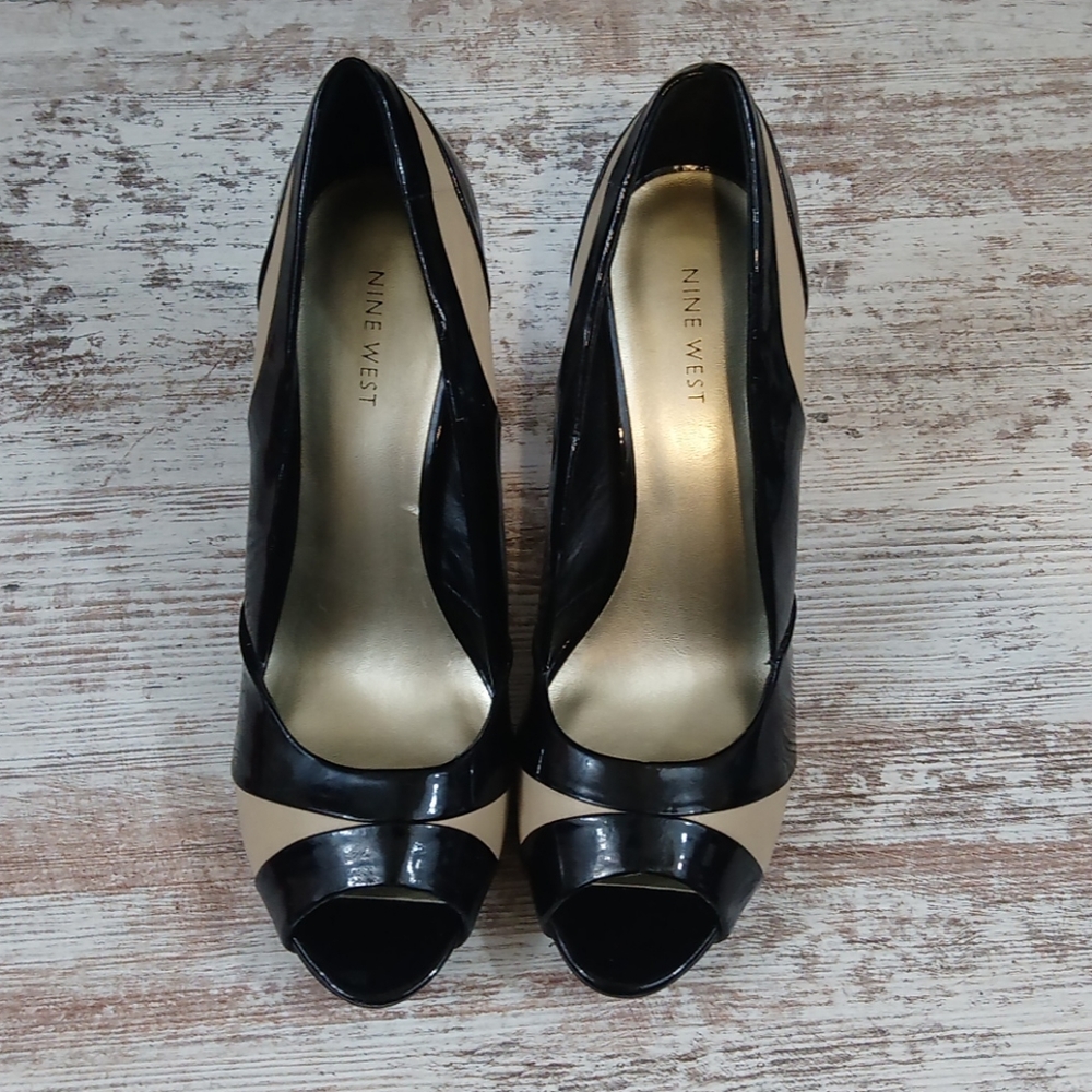 Leather Upper Open Toe Heels - image 3